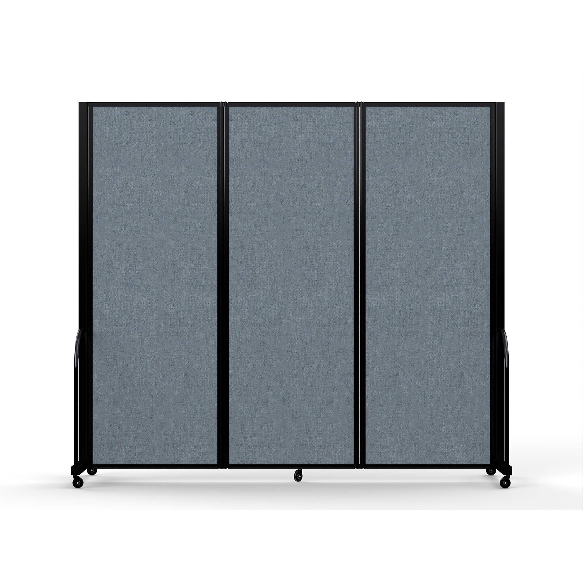 Screenflex Full Motion Divider — 7ft. 6in. x 8ft. 7in., Black Frame, Summer Blue, Model# FSH-763-B-PWB